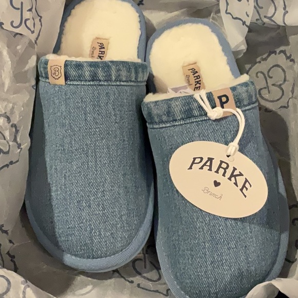 Parke Brunch Collab Denim Slip-On Slippers Size W8/ M7 - Picture 13 of 15